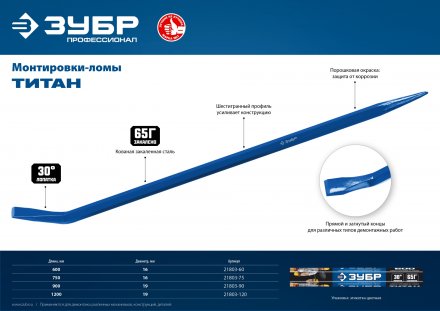 Ломы монтажные шестигранные серия ПРОФЕССИОНАЛ купить в Екатеринбурге
