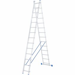 Лестница алюминиевая 2х14 ступеней двухсекционная СИБРТЕХ 97914