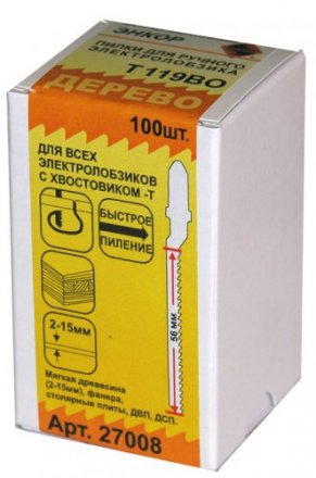 Пилка для электролобзика T119 BO HCS 1шт/100 Энкор 27008 купить в Екатеринбурге