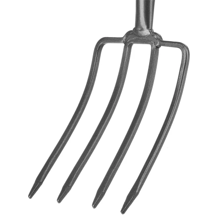 Вилы 4-рогие Сибртех 61380, огородные, кованые, 195х295х1165 мм, деревянный лакированный черенок купить в Екатеринбурге