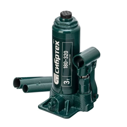 Домкрат гидравлический бутылочный Сибртех 50813, 3 т, 180-320 мм, в пласт. кейсе купить в Екатеринбурге