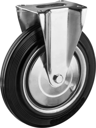 Колеса неповоротные из литой резины с металлическим диском серия ПРОФЕССИОНАЛ купить в Екатеринбурге