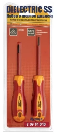 Набор отверток диэлектрических Кратон Dielectric SSD-02, 2 пр., блистер 2 09 01 010 купить в Екатеринбурге