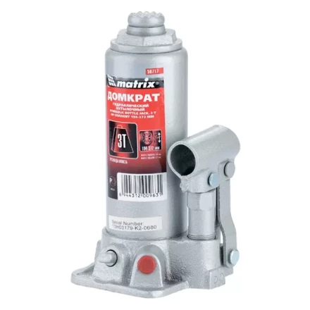 Домкрат гидравлический бутылочный 3 т h подъема 194–372 мм  MATRIX MASTER 50717 купить в Екатеринбурге