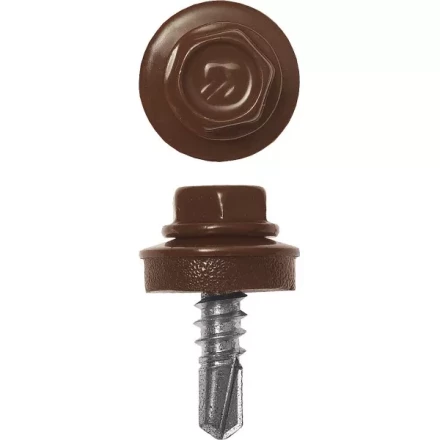 Саморезы ЗУБР &quot;ПРОФЕССИОНАЛ&quot; окраш., RAL 8017 шокол.-коричн., для крепл. кров. матер. к металл. констр., 5.5x25мм, 420шт 4-300315-55-025-8017 купить в Екатеринбурге