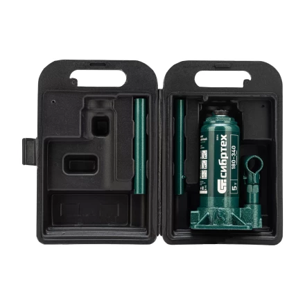 Домкрат гидравлический бутылочный Сибртех 50814, 5 т, 180-340 мм, в пласт. кейсе купить в Екатеринбурге