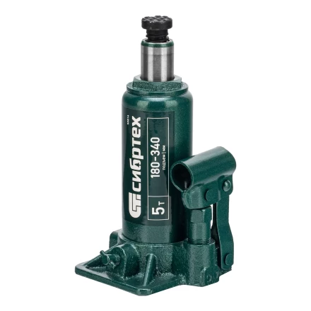 Домкрат гидравлический бутылочный Сибртех 50814, 5 т, 180-340 мм, в пласт. кейсе купить в Екатеринбурге