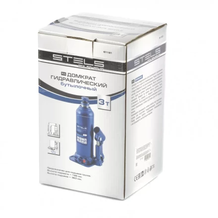 Домкрат гидравлический бутылочный 3 т h подъема 188-363 мм Stels 51161 купить в Екатеринбурге