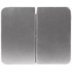 Выключатель СВЕТОЗАР "ГАММА" двухклавишный, без вставки и рамки, цвет светло-серый металлик, 10A/~250B SV-54134-SM