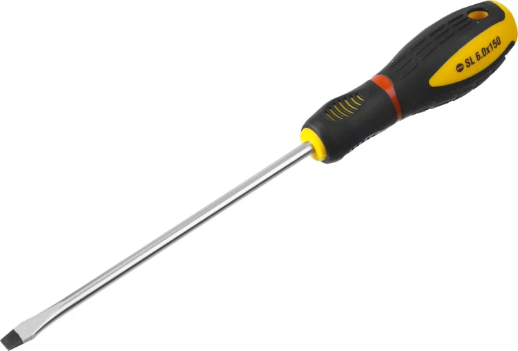 Отвертка STAYER "PROFI" "PROTech", двухкомп рукоятка, намагниченная, Cr-Mo, SL6,0x150мм 25131-06-15_z02 купить в Екатеринбурге