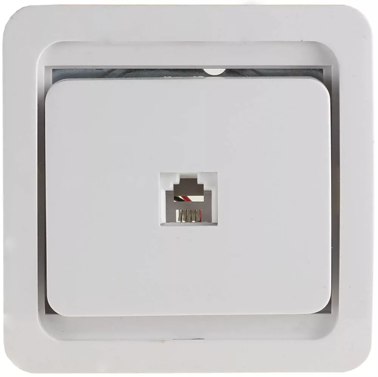 Розетка СВЕТОЗАР "ГАММА" телефонная одинарная, цвет белый SV-54117-W купить в Екатеринбурге