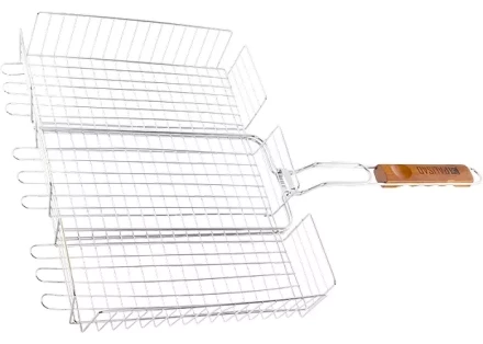 Решетка гриль 315х410х65 мм объемная хромированная PALISAD Camping 69562 купить в Екатеринбурге