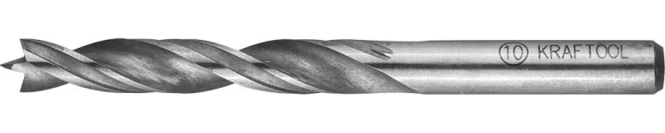Сверло по дереву, двухленточное, спиральное, KRAFTOOL 29400-120-10, d=10x120мм 29400-120-10 купить в Екатеринбурге