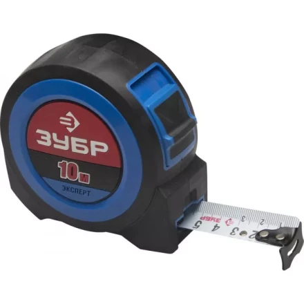 Рулетка ЗУБР, сверхширок полотно, особо длинный вылет, нейлон покрытие, упрочненный двухкомп корпус, 10м/27мм 34059-10-27 купить в Екатеринбурге