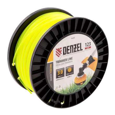 Леска для триммера круглая Denzel, 3,0мм х 123м, на DIN катушке FLEX CORD, 96282 купить в Екатеринбурге