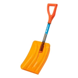 Лопата для уборки снега Сибртех 61673, поликарбонат, 270х360х840 мм, стальной черенок, усиленная