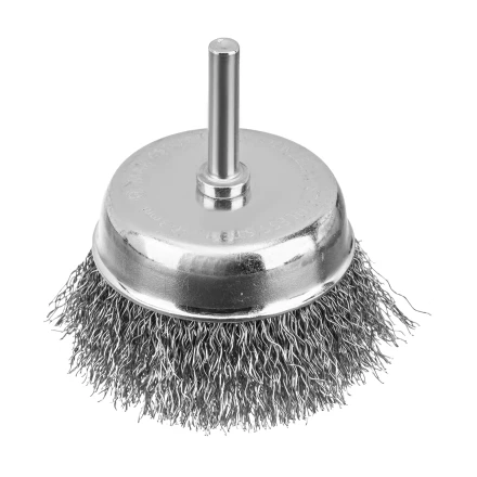 Набор щеток для дрели Denzel, 2 Плоские 50-75мм, 3 Чашки 25-50-75мм, шпилька,  нерж.вит. проволока 74493 купить в Екатеринбурге