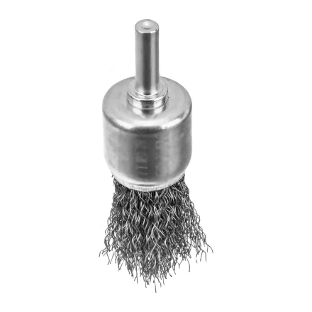 Набор щеток для дрели Denzel, 2 Плоские 50-75мм, 3 Чашки 25-50-75мм, шпилька,  нерж.вит. проволока 74493 купить в Екатеринбурге