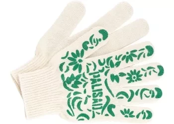 Перчатки садовые х/б, ПВХ узор &quot;летний сад&quot;, 10 класс, PALISAD Россия 67771 купить в Екатеринбурге