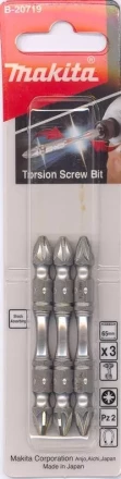 Биты Makita PZ2 65мм 3шт, 2-х сторонние (B-20719) купить в Екатеринбурге