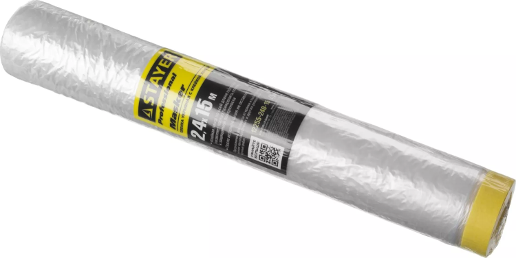 Пленка STAYER "PROFESSIONAL" защитная с клейкой лентой "МАСКЕР", HDPE, 9мкм, 2,4х15м 12255-240-15 купить в Екатеринбурге