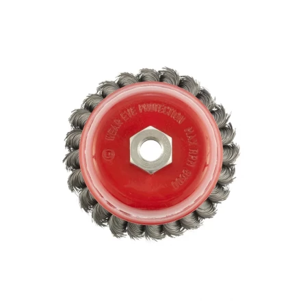 Щетка для УШМ 100 мм М14 &quot;чашка&quot; двухрядная крученая проволока 0,5 мм MTX 74682 купить в Екатеринбурге