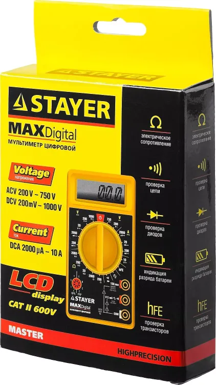 Мультиметр STAYER "MASTER" MAXDigital цифровой 45306 купить в Екатеринбурге