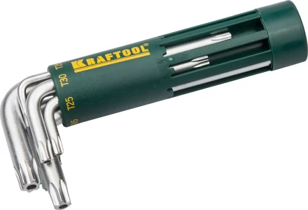 Набор KRAFTOOL: Ключи имбусовые короткие, Cr-Mo сталь, держатель-рукоятка, TORX Hole, T10-T50, 8 пред 27433-1_z01 купить в Екатеринбурге