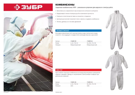 Комбинезоны защитные серия МАСТЕР купить в Екатеринбурге