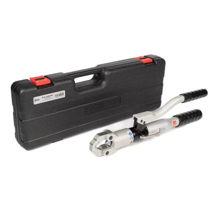 Пресс гидравлический ручной безматричный КВТ ПГРс-240 БМА из алюминиевого сплава с механизмом АСД для опрессовки наконечников до 240 мм2 (101937) купить в Екатеринбурге