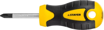 Отвертка STAYER &quot;MASTER&quot; &quot;ТECHNO&quot;, двухкомпонентная рукоятка, магнитный наконечник, Cr-V, PH1x38мм 2508-38-1_z02 купить в Екатеринбурге