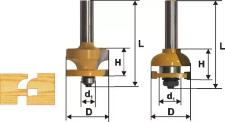 Набор фрез комбинированных рамочных хвостовик 12 мм 2 штуки 46537 купить в Екатеринбурге
