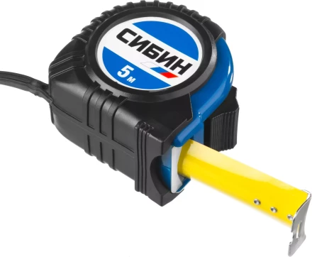 Рулетка СИБИН, обрезиненный пластиковый корпус, 5м/25мм 34019-05-25 купить в Екатеринбурге