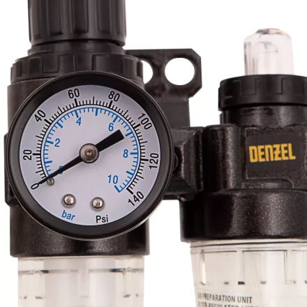 Блок подготовки воздуха регулятор-фильтр-лубрикатор FLR1500, 10 бар, 1500 л/мин, 1/4&quot; Denzel 57469 купить в Екатеринбурге