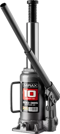 Домкрат гидравлический бутылочный, 10т, 200-385 мм, MIRAX 43260-10 43260-10 купить в Екатеринбурге