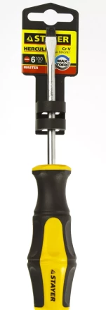 Отвертка STAYER &quot;MASTER&quot; &quot;HERCULES&quot;, Сr-V, противоскользящая рукоятка, SL6,0x100мм 25051-06-10_z02 купить в Екатеринбурге