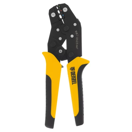 Клещи для обжима Denzel 17747 изолир. наконечников НКИ и НВИ, разъемов РПИ, гильз ГСИ, 0,5 - 2,5 мм2 купить в Екатеринбурге