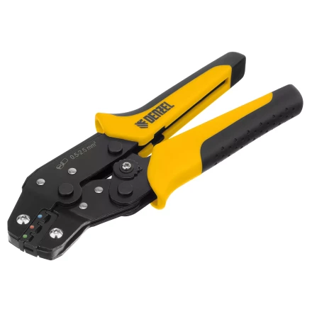 Клещи для обжима Denzel 17747 изолир. наконечников НКИ и НВИ, разъемов РПИ, гильз ГСИ, 0,5 - 2,5 мм2 купить в Екатеринбурге