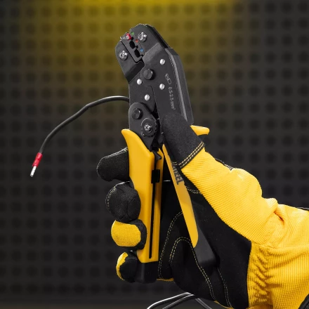 Клещи для обжима Denzel 17747 изолир. наконечников НКИ и НВИ, разъемов РПИ, гильз ГСИ, 0,5 - 2,5 мм2 купить в Екатеринбурге