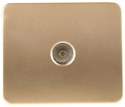 Розетка СВЕТОЗАР &quot;ГАММА&quot; телевизионная, без вставки и рамки, цвет золотой металлик SV-54115-GM купить в Екатеринбурге