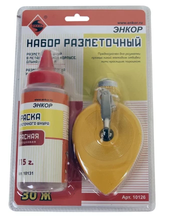 Набор разметочный металлический корпус 30 м краска красная Энкор 10126 купить в Екатеринбурге