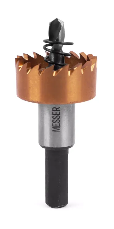 HSS-TiN коронка MESSER  26мм с центр. сверлом и толкающей пружиной для  лист. материала  до 2 мм ц/х купить в Екатеринбурге