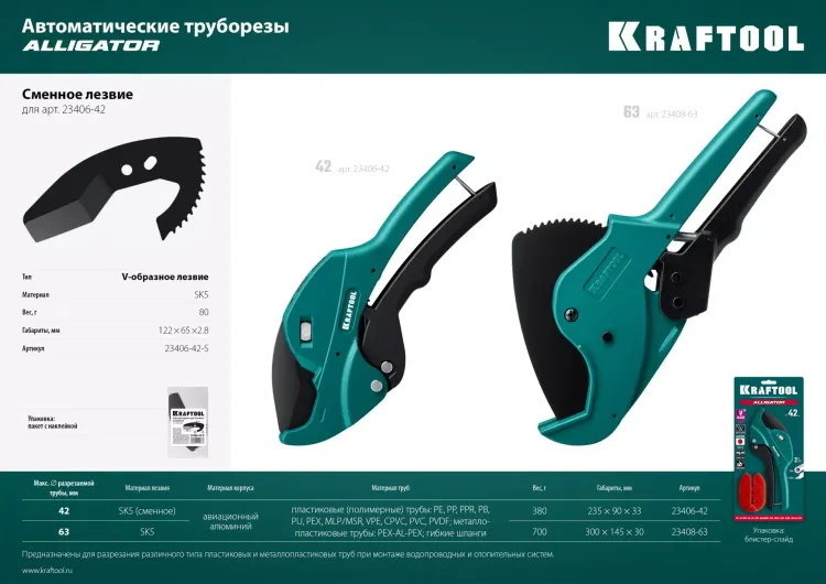 Труборез для металлопластиковых труб 23408-63 купить в Екатеринбурге