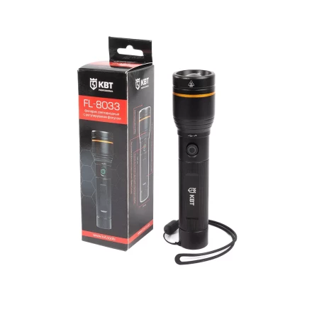 Фонарик светодиодный с регулируемым фокусом КВТ FL-8033 (88898) купить в Екатеринбурге