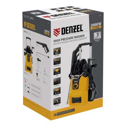 Моечная машина высокого давления R-180iD, 2000 Вт, 180 бар, 420 л/ч, асинх. двиг., бараб.// Denzel купить в Екатеринбурге