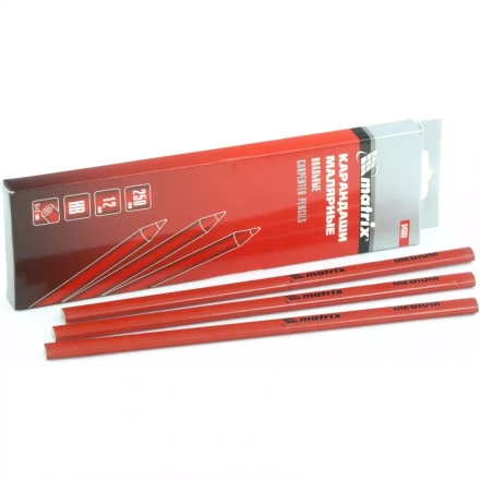 Карандаши малярные овальные для твердых поверхностей 250мм коробка 12штук MATRIX 84811 купить в Екатеринбурге