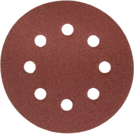 Круг шлифовальный ЗУБР &quot;МАСТЕР&quot; универсальный, из абразивной бумаги на велкро основе, 8 отверстий, Р80, 125мм, 5шт 35562-125-080 купить в Екатеринбурге