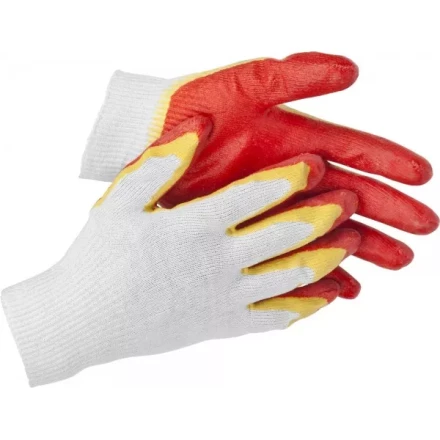 Перчатки STAYER &quot;МASTER&quot; трикотажные, двойная обливная ладонь из латекса, х/б, 13 класс, L-XL 11409-XL купить в Екатеринбурге