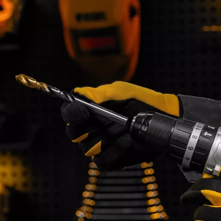 Сверло спиральное по металлу Denzel, 11 x 142мм, Р6М5, Golden Tip, многогранная заточка, 718286 купить в Екатеринбурге