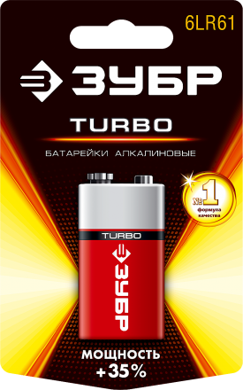 Батарейки TURBO алкалиновые 6LR61(крона) 9 В серия Без серии купить в Екатеринбурге